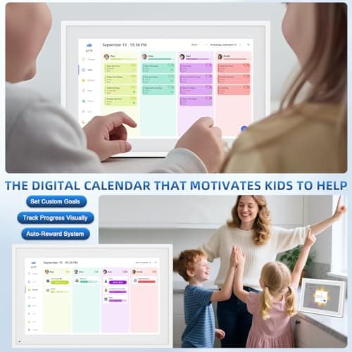 Calendar Digital 10.1 Inch, Digital Frame Combined Smart Touch Screen Electronic Wall Planner Family Organizer Chore for Family Schedules Gift for Mother Mom Women Grandpa