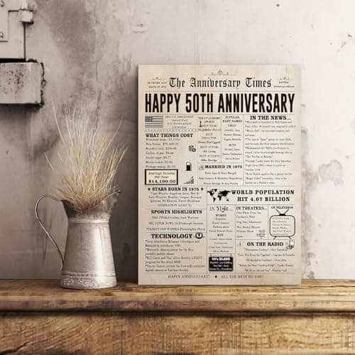 Jumbo 50th Anniversary Card for Women Men, Funny 50th Wedding Anniversary Decorations for Mom Dad, Romantic 50 Year Anniversary Card Gift for Wife Husband, Golden Wedding Gift