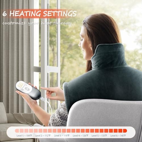 Neck Heating Pad Gifts for Dad, Men, XL Weighted Shoulder Heat Pad, Back Pain Relief Heat Pads, Gifts for Mom, Women and Christmas, Birthday, Mother's Day, Fathers Day Warm Gifts, 23'' x 17''