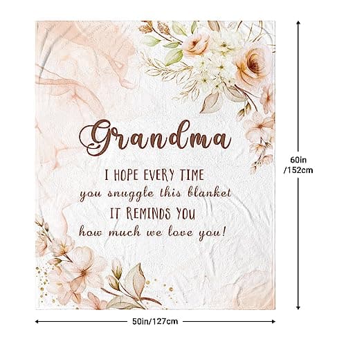 Gifts for Grandma, Grandma Blanket 60"X50", Grandmas Birthday Gifts from Grandkid, Grandma's Gift Ideas for Mothers Day & Christmas, Grandmother Gifts