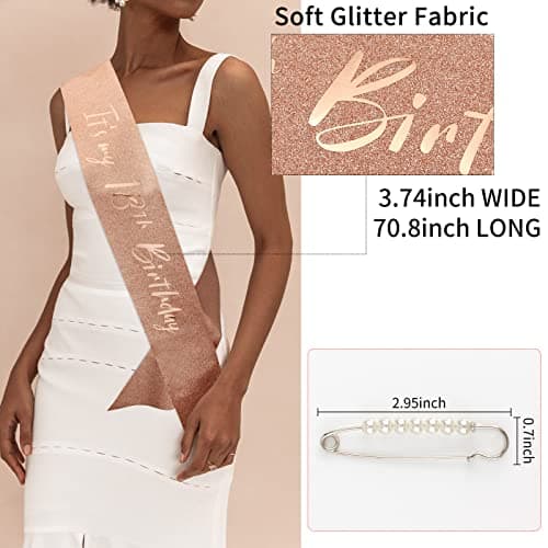 Crown and Pearl Pin Set for 18th Birthday - It's My 18th Birthday Sash, Tiara, Cake Topper, Decorations and Gift for Her