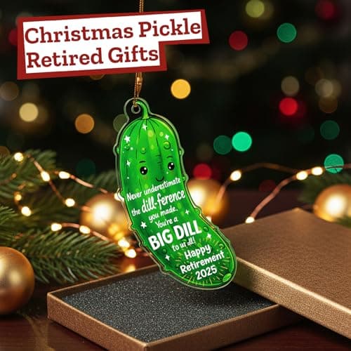 MAMAGIFTREE Christmas Ornament 2025 - Funny Retirement Gifts for Women, Men, Coworker, Boss - Big Dill Keepsake, Happy Retirement Decorations