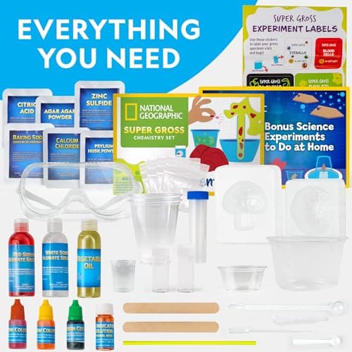 NATIONAL GEOGRAPHIC Gross Science Kit - 45 Gross Science Experiments- Dissect a Brain, Make Slime, Creepy STEM Project Gifts for Boys and Girls, Halloween Activities for Kids 8-12 (Amazon Exclusive)