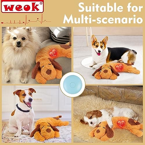 Heartbeat Puppy Toy, Comfort Cuddler Pillow, Dog Anxiety Relief Calming Aid,Heartbeat Stuffed Toy for Dogs,Puppy Heartbeat Toy Sleep Aid,Dog Heartbeat Toy for Pet