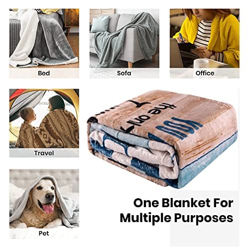 Anniversary Romantic Gift for Wife, Ultra-Soft Micro Fleece Sherpa Throw Blanket, Christmas Day Gifts for Her, Wife Birthday Gifts from Husband, for Bedding Sofa and Travel