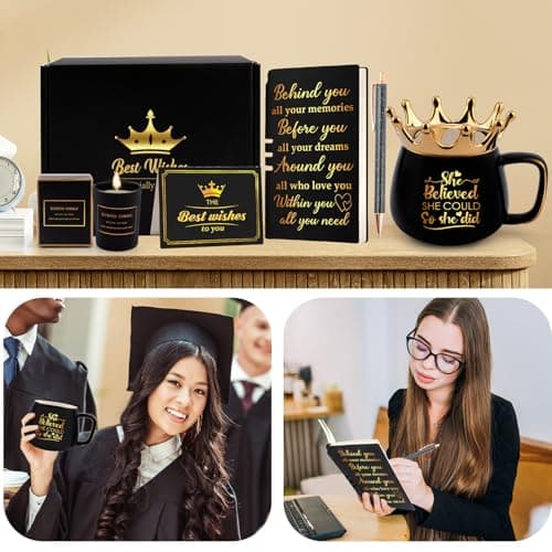 Graduation Gifts for Her, Congratulations Gifts for Women, High School Nurse College Graduation Gift Class of 2025 Friends Sisters, She Believed She Could So She Did Crown Cup Coffee Mug Inspirational