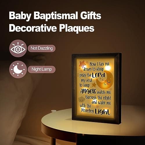 Baptism Gifts for Baby - Christening Gifts for Girls and Boys, Nursery Decor Night Light - Now I Lay Me Down to Sleep