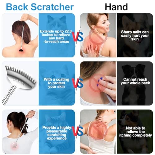 3 Pack Different Back Scratcher Metal Portable Telescoping with Rubber Handles, Extendable Back Massager Tool with Beautiful Box, Stocking Stuffers for Men Women Kids Adults (Black)