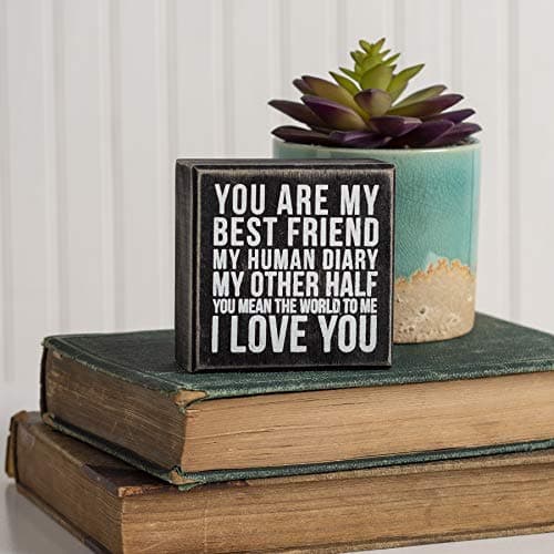 Primitives by Kathy 35169 Box Sign, 3.5" x 3.5", My Other Half , Black