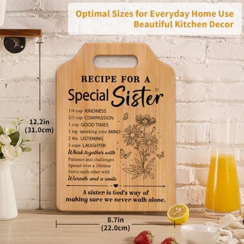 Gifts for Sister, Sister Birthday Gifts, Recipe for A Special Sister Cutting Board, Sisters Gifts from Sister, Mothers Day Christmas Gifts for Sister Sister Adult