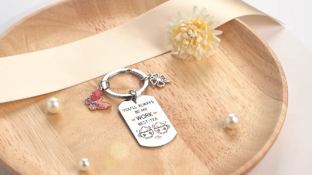 Coworker Leaving Gifts for Women - Funny Friendship Thank You Work Bestie Keychain Present for Friend Colleague Christmas