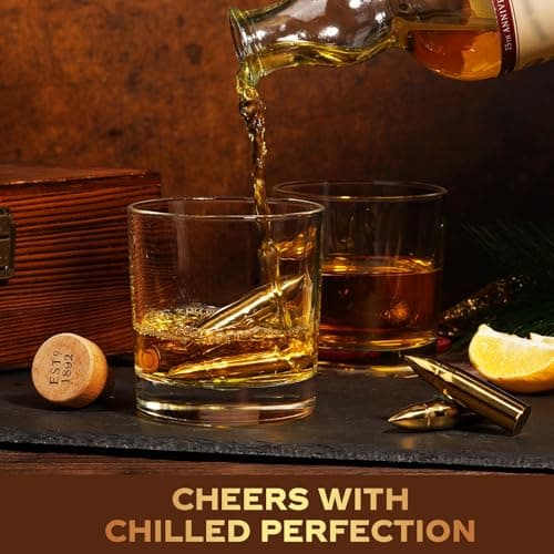 Gifts for Men Dad Husband, Whiskey Stones, Unique Christmas Anniversary Birthday Stocking Stuffers Gift Ideas for Him Boyfriend, Man Cave Stuff Cool Gadgets Retirement Bourbon Presents for Uncle