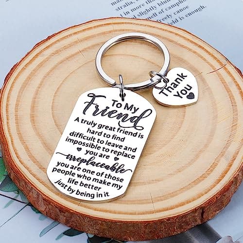 Gift for Best Friend Women Men Friendship Gift for Him Her Christmas Birthday Graduation Gifts for Friends Sentimental To My Friend Keychain Thank You Gifts Bestie