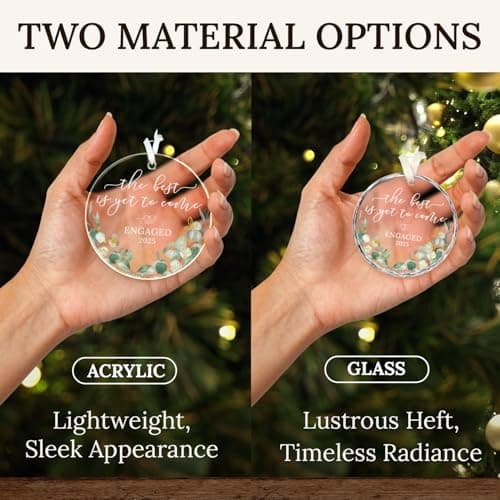 HEXMOZ Engagement Gifts for Couples - Engagement Gift for Newly Engaged Couples, Women, Fiance, Her - Bride to Be Gifts, First Christmas Just Engaged Acrylic Ornament 2025 - Party Decorations