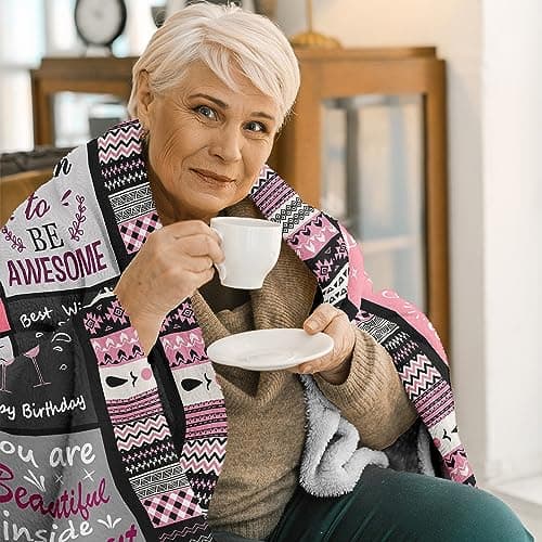 Birthday Gifts for Women Girls Throw Blanket 60"X50", Happy Birthday Decorations for Women, Gifts for Women Birthday Unique, Womens Birthday Gift Ideas for Her Friend Mom Sister Grandma Wife