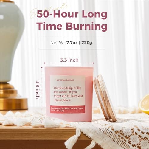 Birthday Gifts for Women Best Friends, Funny Birthday Gift for Sister Friendship, Cool Bestie Gift Ideas for Women Females Bestie, Lemom Lavender Scented Candles 7.7oz