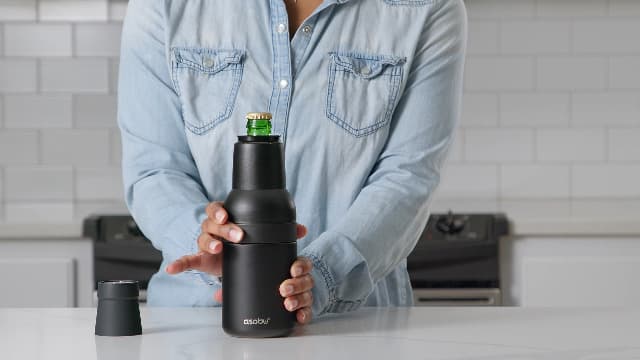 Asobu Frosty Beer Holder,Vacuum Insulated Double Walled Stainless Steel Beer Can and Bottle Cooler with Beer Opener, Bpa Free, Fits Standard 12oz, Ice Cold for Hours, Great Gift for Beer Lovers