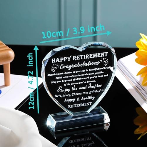 Retirement Gift for Women Men Crystal Best Retirement Gifts Keepsake Meaningful Farewell Gifts for Friends Leaving Gifts Plaque for Women Crystal Happy Retirement Gifts for Doctor Nurses Teacher