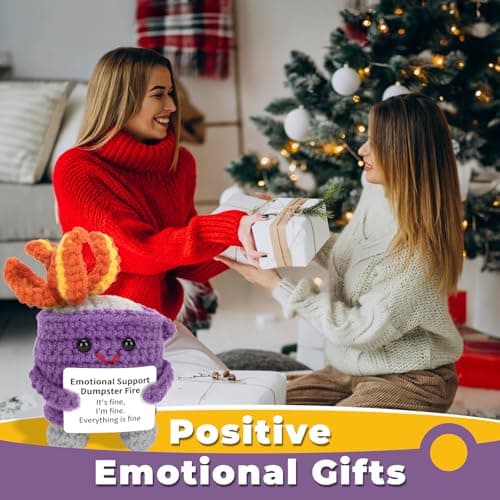 Appreciation Gifts for Her Emotional Dumpster Crochet Fire, Knitting Dumpster Doll, Funny Cheer Up Gag Gifts for Friends Birthday (Purple)