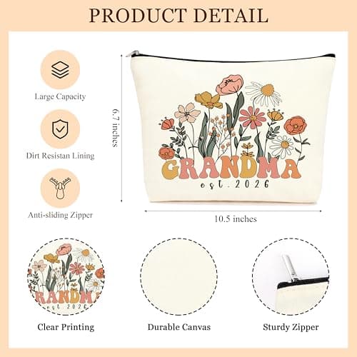 JoycuFF New Grandma Gifts First Time, Promoted to Grandma Est 2026 Grandmas Gift for New Nana Gigi Mimi 1st Time Grandmother Gift