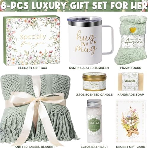 Self Care Gifts for Women Get Well Soon Gifts, Birthday Gifts for Women Care Package, Sympathy Gift Baskets Spa Gifts Thinking of You Inspirational Mothers Day Gifts for Mom Her Wife Friend Grandma