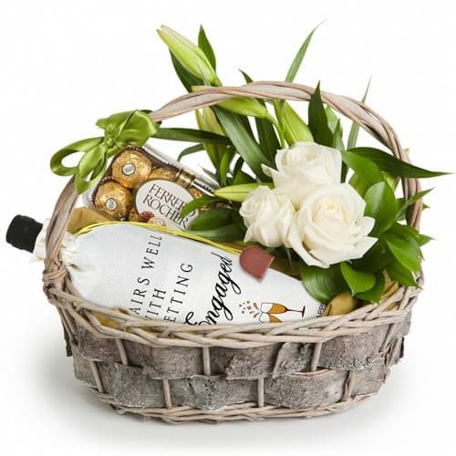 Engagement Gifts for Couples Newly Engaged, Her, Women, Him, Best Friends, Happy Engagement Wine Gift Bags for 750 ml Bottles, Party Decorations