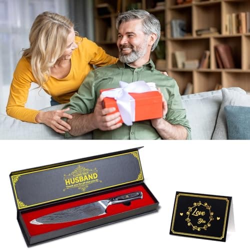 Anniversary Men Gifts for Husband from Wife Husband Birthday Gifts 8 inch Kitchen Knife Gifts Set for Men Professional Chef's Knife Christmas Presents for Him Husband(Best Husband)