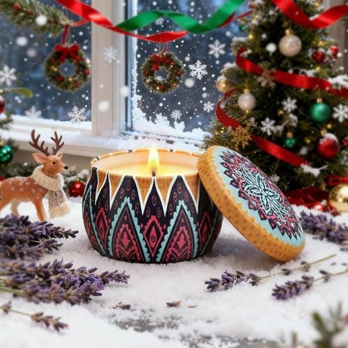 Scented Candles Gift Set, 8% Essential Oil, 4 Pack Aromatherapy Candle, Stress Relief Gifts for Women,120H Burning, Candles for Home Scented, Ideal for Birthday, Christmas, Thanksgiving, Mother's Day