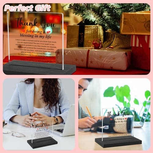 Thank You Gifts for Women Men, Appreciation Gifts for Friends, Birthday Retirement Gifts for Mom Family, Thank You for Being A Blessing in My Life Home Office Desk Décor Sign, DSF135