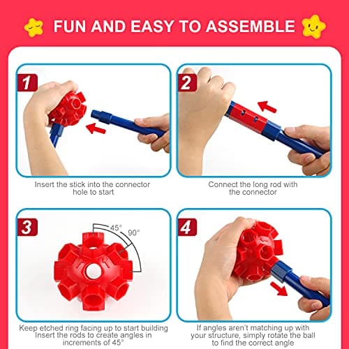 Fort Building Kit for Kids,STEM Construction Toys, Christmas & Birthday Gift for 4 5 6 7 8 9 10 11 12 Years Old Boys and Girls,Ultimate Creative Set for Indoor & Outdoors Activity,140 Pcs,Original