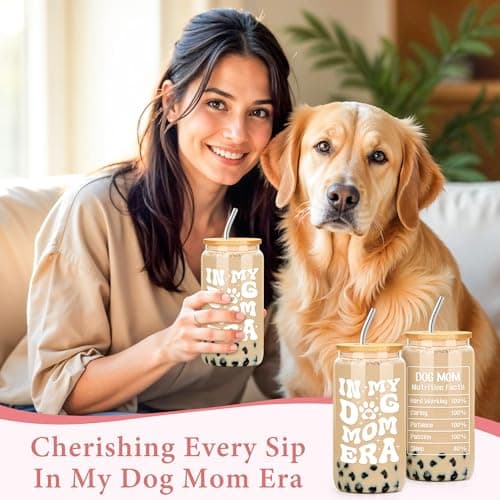 Dog Mom Gifts for Women Dogs Themed Gift for Dog Lovers Gifts for Women Gift for Dogs Owners Puppy Themed Basket - Drinking Cup Makeup Bag Candle Bracelets Keychain Socks