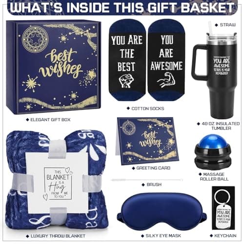 Gift Baskets for Men - Best Birthday Gifts Box, Anniversary Gift Set, Boyfriend Gift Kit, Get Well Soon Basket, Self Care Package, Unique Ideas Present for Man Him Dad Brother Husband Boy Friend