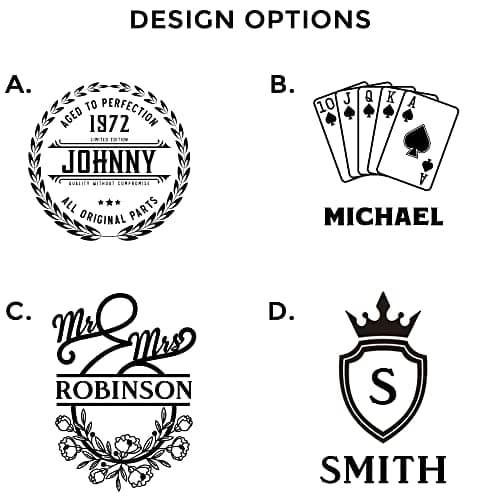 Personalized Whiskey Decanter - 4 Designs - Birthday Gifts for Men 2025, Dad, Husband, Him, Boyfriend - Men Whiskey Gifts - Personalized Gifts for Men - Bourbon, Scotch Gifts - Fathers Day Gift Ideas