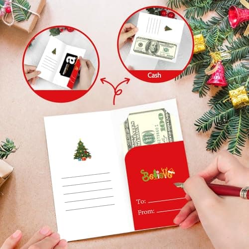 30 Christmas Money or Cards Holders with Envelopes，Unique Xmas Gift Box for Cash, Checks, or Gift Cards, Surprise Christmas Gifts for Colleagues, Friends, Classmates, and Family Members