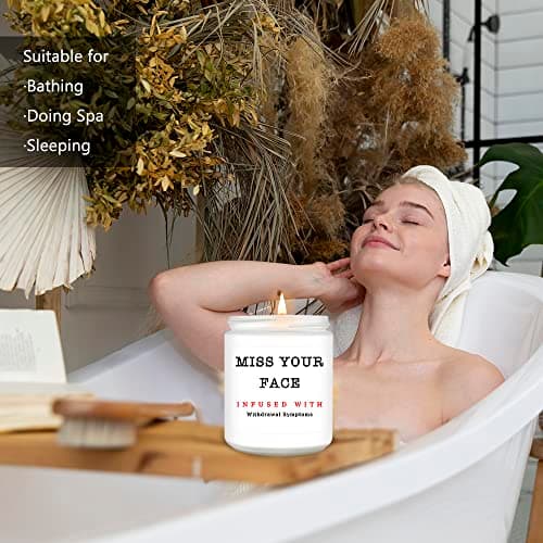 Homsolver Gifts for Women, Men, Friends, Sister, Bestie, Christmas Birthday Candles for Her Him, Unique Friendship Gift for Friend, Miss Your Face Scented Candle