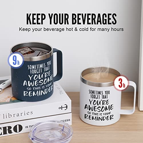 NOWWISH Birthday Gifts for Men - Awesome Coffee Mug, Inspirational & Holiday Presents for Men Him Boyfriend Husband, 14oz Navy Blue