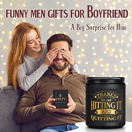 Scented Candles for Men - Funny Gifts for Boyfriend - Naughty Birthday Gift for Him - Anniversary Valentines Day Engagement Christmas Love You Presents for Husband Fiance Couples Guy BF