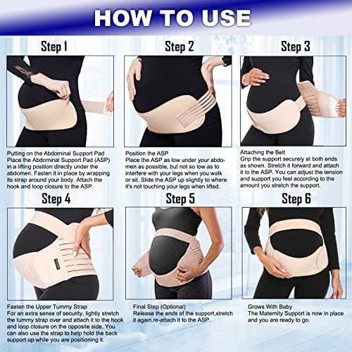 ChongErfei Maternity Belt, Pregnancy 3 in 1 Support Belt for Back/Pelvic/Hip Pain, Maternity Band Belly Support for Pregnancy Belly Support Band (L: Fit Ab 39.5"-51.3", Black)