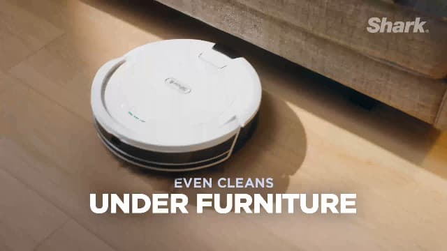 Shark Navigator Robot Vacuum with Bagless 30-Day Capacity Self-Empty Base, Powerful Suction, SmartPath Navigation, Self-Cleaning Brushroll, for Carpets & Hard Floors, White, AV2110S