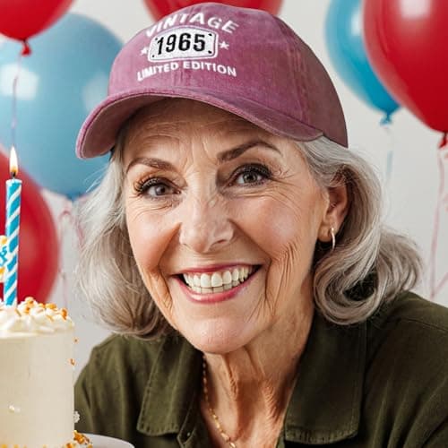 60th Birthday Gifts for Men Women 1965 Hats Vintage 60 Year Old Embroidered Baseball Cap