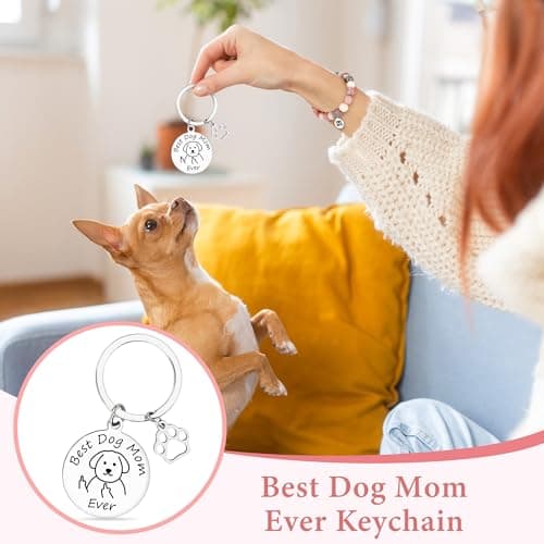 Dog Mom Gifts for Women Dogs Themed Gift for Dog Lovers Gifts for Women Gift for Dogs Owners Puppy Themed Basket - Drinking Cup Makeup Bag Candle Bracelets Keychain Socks
