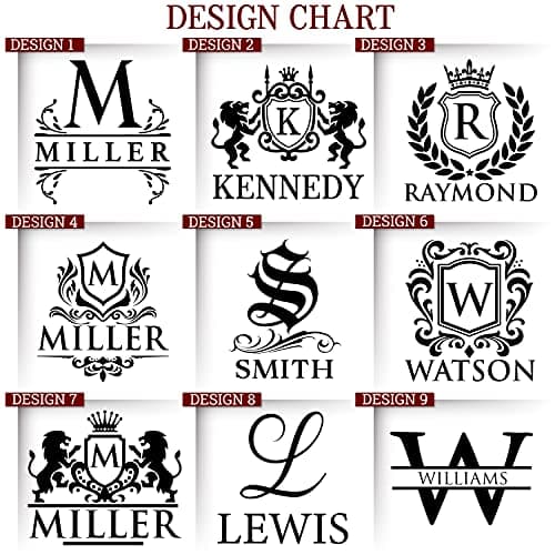 Amazing Items Set of 4 - Personalized Whiskey Glasses w/Name & Initial - 9 Designs - 9 oz, Limited Edition Monogrammed Rocks Glasses for Men, Dad Gifts