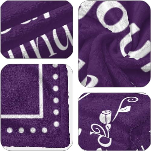 Birthday Gifts for Women/Men/Her/Him Friendship Blanket Purple 60"x50", Happy Birthday Decorations Women/Men Throw Blanket, Bday Gifts for Women Unique, Best Birthday Gift Idea