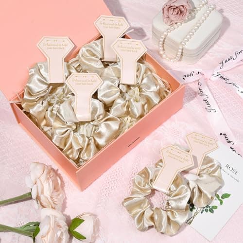 12 PCS Soft Silk Satin Hair Accessories - Scrunchies, Hair Clips for Bridal Shower Gifts, Wedding Favors for Women and Girls