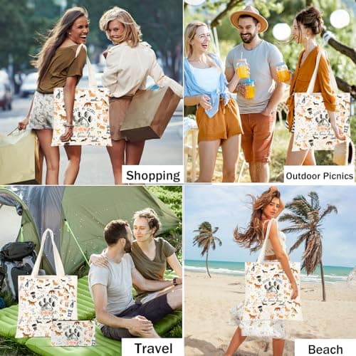 Cute Gifts for Dog Lover, Dog mom Gift Reusable Grocery Beach Shopping Bag for Women, Birthday Gift for Mom Daughter Friends Sisters Who Loves Dogs