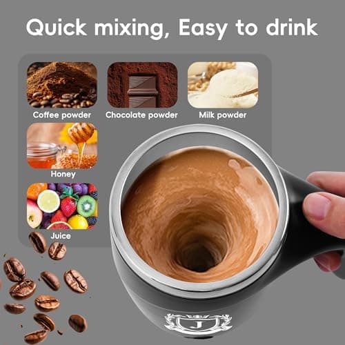 Initial Magnetic Stirring Coffee Mug Stainless Travel Cup Adult Men Guy Him Brother Dad Boyfriend Uncle Niece Best Friendship Grandpa Grandfather Husband Son Law Happy Birthday Cool Meaningful Gifts,J