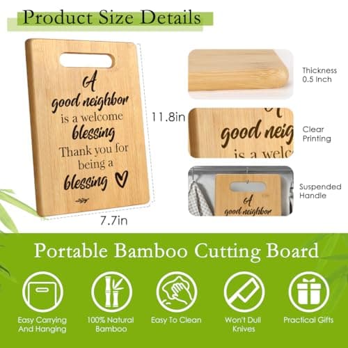 Housewarming Gift for Neighbors, Best Gifts for Neighbors, Neighbors Gifts, Farewell Gifts Thank you Gifts for Neighbors Christmas Cutting Board Gift