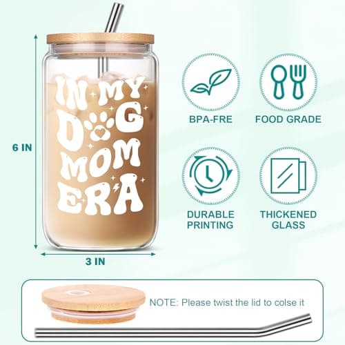 Funny Gifts for Women Birthday Christmas Mothers Day Gifts for Dog Mom Best Friends Girlfriend Sisters Coworker Glass Cup