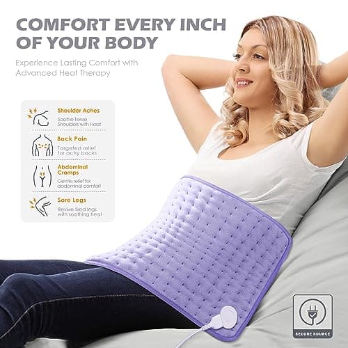Heating Pad for Back Pain Cramps Relief - Electric Heating Pad for Neck/Shoulder/Muscle Pain - 6 Heat Settings, Auto Off, Moist Heat Options, Machine Washable, Mothers Day Gifts for Mom, Women - XL