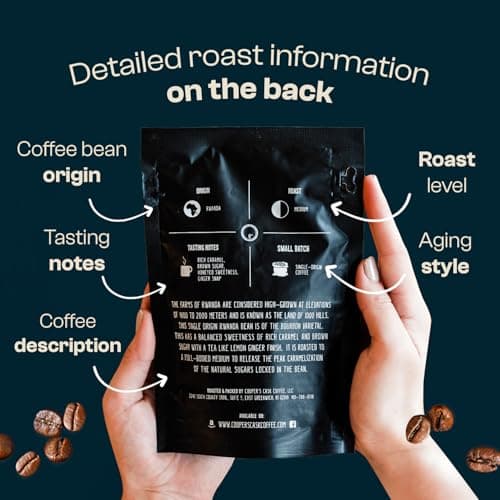 Gourmet Coffee Sampler Gift Box Set, Roasted Coffee Ground, Sumatra Dark, Kenya AA Medium-Dark, Rwanda Medium, Natural Ethiopian Light, Ground, 4 Bags, 16 oz Total